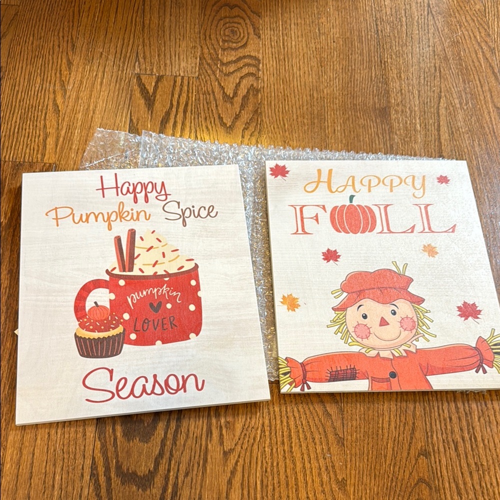Fall wood signs - set of 2 - JennyGems